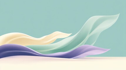 Poster - Abstract smooth wave texture, soft flowing lines creating a calm and elegant visual
