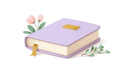 Aufkleber - Clean minimal 3D icon representing a photo album, white background, isolated and detailed