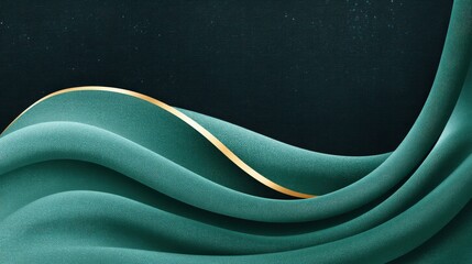 Poster - Deep emerald velvet fabric, lush texture with smooth highlights, symbolizing luxury
