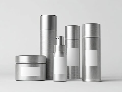 Metallic cosmetic containers