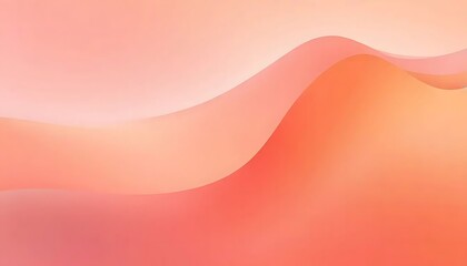 Aufkleber - Abstract background presents smooth coral and apricot gradient with delicate wavy forms.