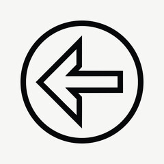 Poster - Minimalist left arrow icon silhouette isolated on white background