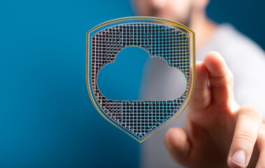 Aufkleber - Ensuring secure cloud storage.  Protecting your data with advanced cloud security.