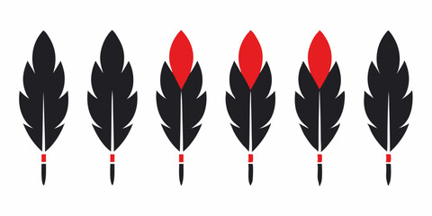 Poster - Simple pen feather icon design