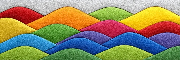Poster - Colorful Hills Abstract Design - Abstract of colorful hills, perfect for backgrounds or design elements. Vibrant and visually appealing