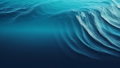 Aufkleber - A serene abstract ocean landscape unfolds in calming gradient shades of blues and aquamarine hues.