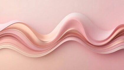 Aufkleber - Elegant fluid waves in shimmering pastel pink hues create a sense of gentle movement and luxury
