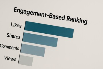 Poster - Engagement-Based Ranking Chart Showing Likes, Shares, Comments, and Views for Social Media Metrics