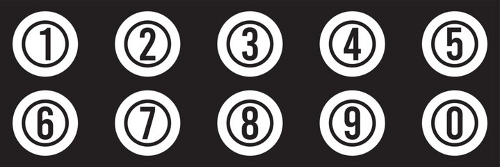 Poster - Number Bullet Point Colorful Markers 1 to 9. Vector stock illustration. simple bullet point number icon set with circle.