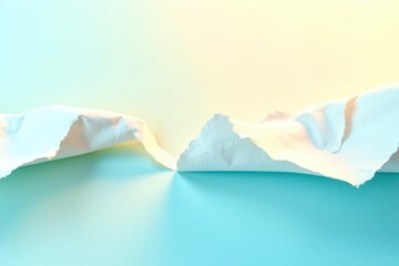 Poster - A torn piece of paper with a mountain range in the background