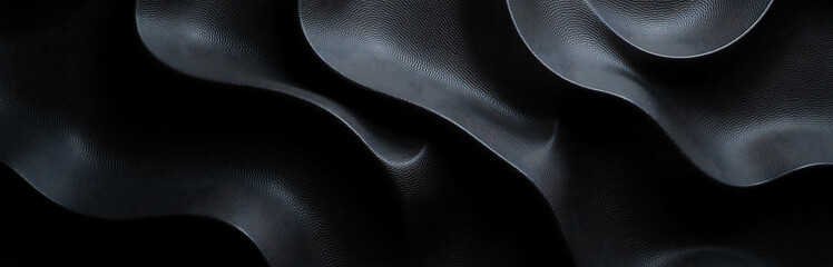 Aufkleber - dark abstract design features black shiny textured surface