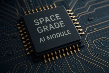 Poster - Advanced AI Module with Space Grade Technology on Circuit Board Close-Up for Technology Enthusiasts