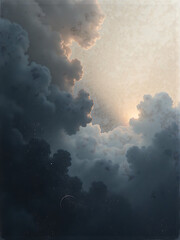 Poster - minimalist abstract background features mix dark light tones subtle noise grains