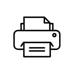 Fototapete - Printer Line Icon for Office, Document, and Technology Projects