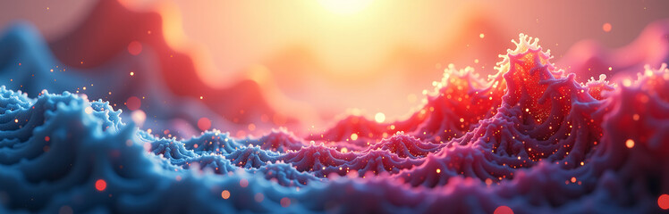 Aufkleber - vibrant intricate abstract design fills blurred colorful background subtle visual