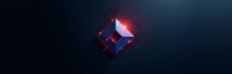 Aufkleber - abstract design featuring geometric shape black blue background metallic glow color gradient