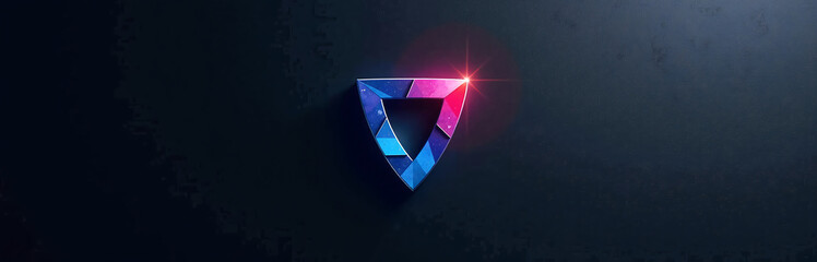 Aufkleber - abstract design featuring geometric shape black blue background metallic glow color gradient