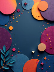 Poster - background features mix geometric gradient textured elements shimmering metallic accents wide variety colors