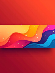 Aufkleber - bright colorful geometric shapes wide panoramic banner color gradient abstract red