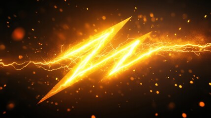 Fototapete - a lightning bolt is seen in the dark