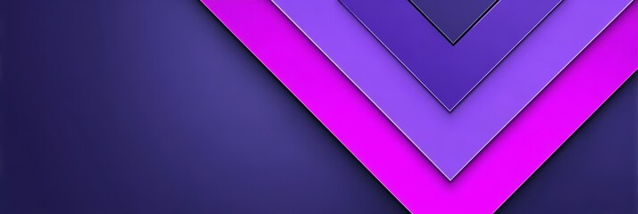 Poster - Abstract 3D Geometric Shapes Purple Pink Background Illustration - Modern design, vibrant colors, geometric patterns, layered triangles, abstract art. Symbolizes innovation, dynamism, technology