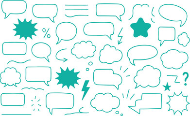 Poster - A diverse collection of vector speech and thought bubbles, perfect for comic and chat communication designs
