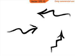 Wall Mural - hand drawn arrow vector icons set. sketch arrow design for business plan and education. set of arrow
