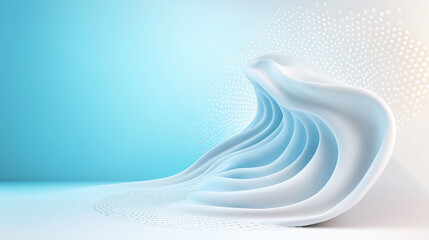 Fototapete - Abstract design of flowing shapes on a soft blue background
