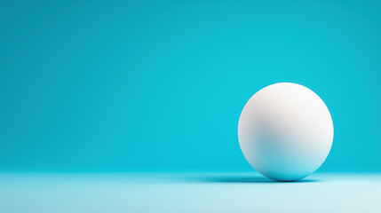 Poster - White ball on a bright blue background showcasing simplicity