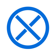 Poster - Bold blue X symbol inside circular frame