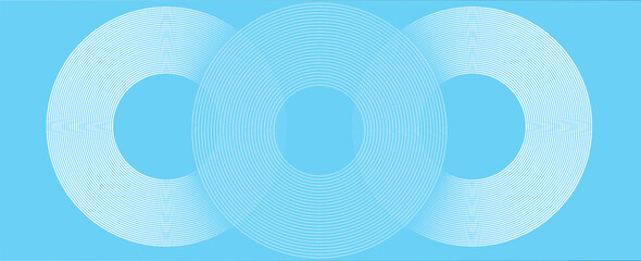 Poster - blue abstract background with geometric shapes. modern circle lines pattern. minimal geometric desig