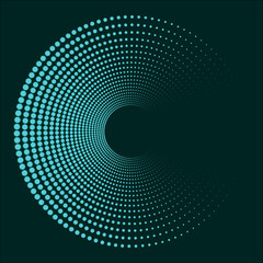 Poster - Amazing Halftone Spiral Effect. Abstract Colorful Dotted Circles. Round Shape Dots. Spiral Dotted Background, Icon. Editable Vector Design Element