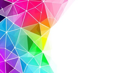 Poster - Rainbow 3D Geometric Abstract Background - Vibrant, colorful, geometric shapes create a dynamic and modern design. Symbolizing innovation, technology, creativity, energy, and growth