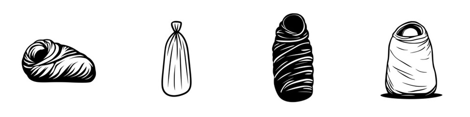 Poster - Various icon designs representing wrapped or bundled objects in a minimalist style suitable for digital use