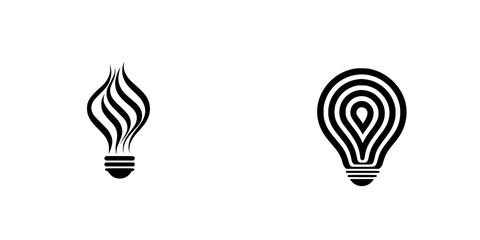Poster - Unique icon set featuring creative light bulb designs with abstract patterns for modern applications