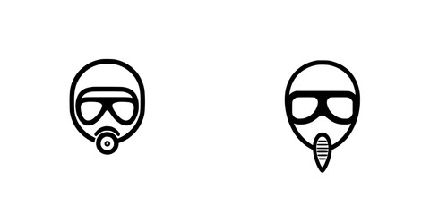 Poster - Icon set featuring two distinct character designs with masks and glasses for diverse applications