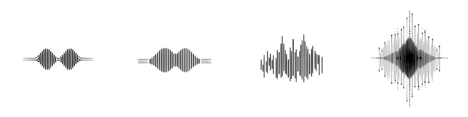 Poster - Icon set showcasing diverse soundwave designs for audio and music representation