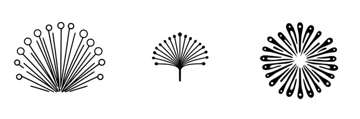 Poster - Icon set featuring a collection of decorative designs with radial symmetry and unique line patterns