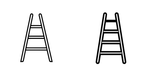 Poster - Icon set featuring different ladder designs suitable for various applications in digital and print media