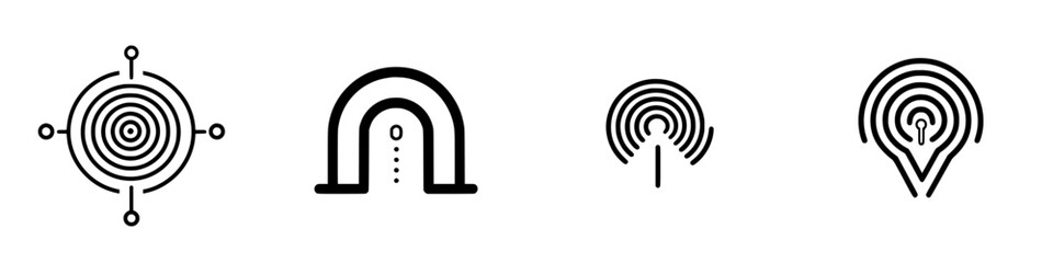 Poster - Collection of geometric icons showcasing various designs for digital and print applications useful in modern design projects