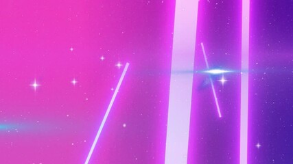 Poster - Fading from right neon bars pulsing and flare streaking across gradient for void visualization