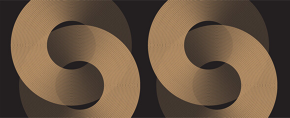 Poster - abstract elegant black background with shiny gold geometric lines. modern gold diagonal rounded line