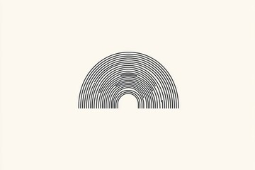 Poster - Abstract wavy lines create a minimalist design on a beige background, showcasing elegance and simplicity in visual art