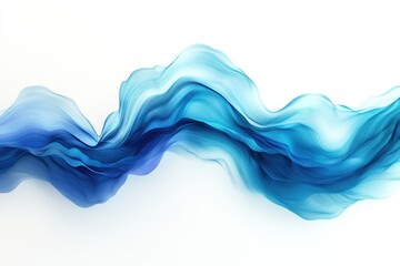 Poster - Blue abstract fabric waves creating a serene and tranquil ocean-like effect suitable for various artistic or design purposes