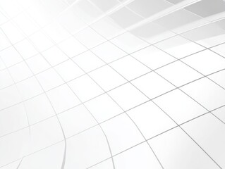Poster - Abstract white grid receding into soft focus and light at horizon line
