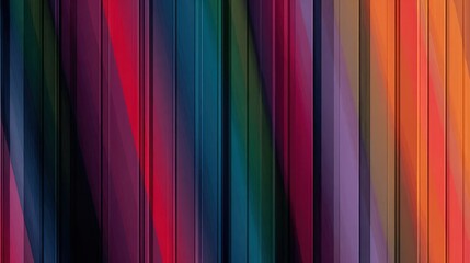 Poster - Abstract composition displays vertical multicolored elements with light at play