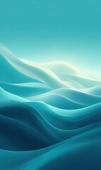 Poster - Abstract aqua wave pattern background showcasing fluid shapes and light play, creating smooth gradient ocean inspired visuals