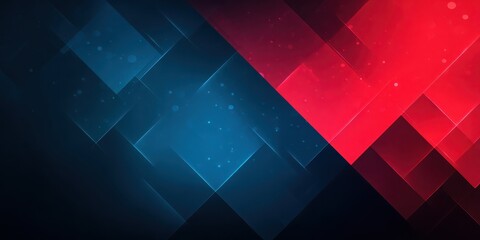 Poster - Abstract background with blue and red geometrical shapes and light effects for creative designs