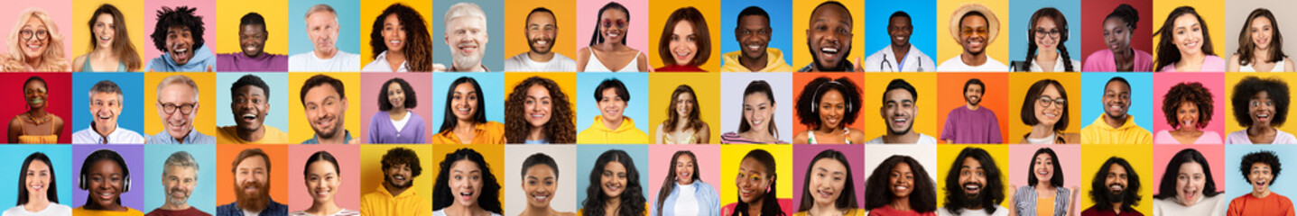 Poster - A vibrant collection of diverse people captured in individual portraits.