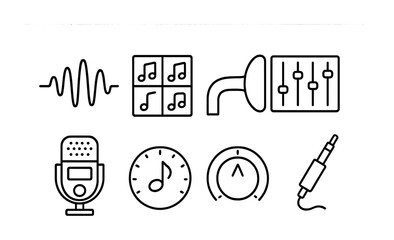 Poster - music icons set